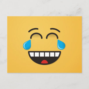 Gezicht met tranen van vreugde briefkaart