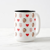 Gezicht Mok, Aangepaste Foto mok, Baby Gift Tweekleurige Koffiemok (Voorkant rechts)