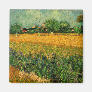 Gezicht op Arles met irissen door Vincent van Gogh Magneet