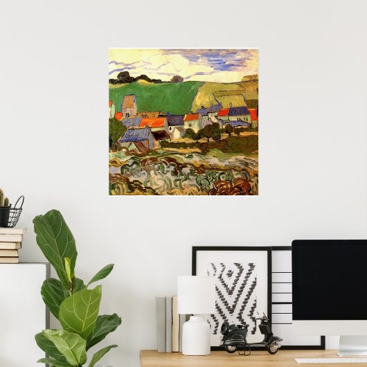 Gezicht op Auvers van Vincent van Gogh Poster (Thuiskantoor)