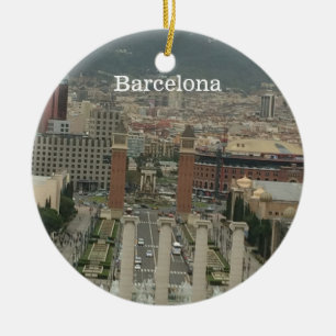 Gezicht op Barcelona Keramisch Ornament
