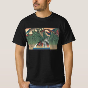 Gezicht op brug over de Ina rivier, Nojiri door Hi T-shirt