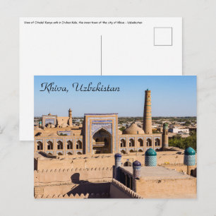Gezicht op Citadel Kunya-ark - Khiva, Oezbekistan Briefkaart