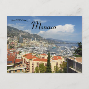 Gezicht op de haven van Monaco Briefkaart