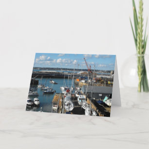 Gezicht op de haven van St Helier in Jersey Feestdagen Kaart