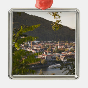 Gezicht op de oude stad van Heidelberg Metalen Ornament