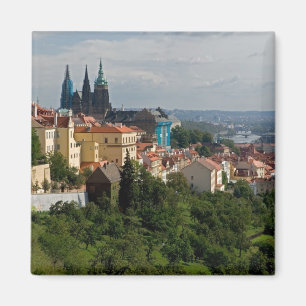 Gezicht op de Sint-Vituskathedraal, Praag, Tsjechi Magneet