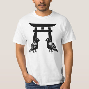Gezicht op duiven en Torii T-shirt