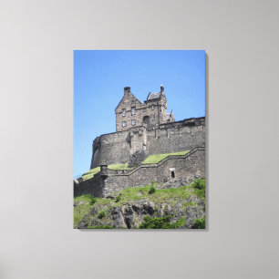 Gezicht op Edinburgh Castle, Edinburgh, Schotland, Canvas Afdruk