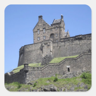 Gezicht op Edinburgh Castle, Edinburgh, Schotland, Vierkante Sticker