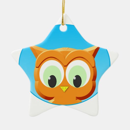 Gezicht op een kleine boomgaard keramisch ornament (Voorkant)