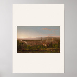 Gezicht op Florence door Thomas Cole - Kunstposter Poster