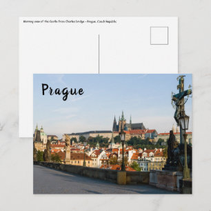Gezicht op het kasteel vanaf de Charlesbrug in Pra Briefkaart
