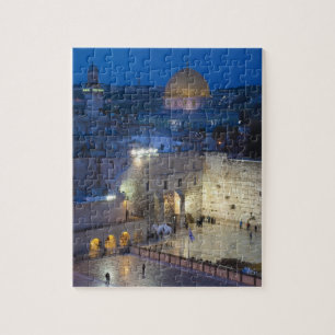 Gezicht op het Westelijke Muurplein, late avond Legpuzzel
