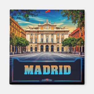 🧲 Gezicht op Madrid Vakantieherinnering Spanje 🌇 Magneet