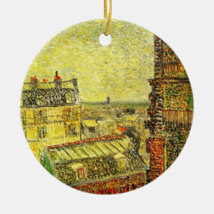 Gezicht op Parijs vanuit Vincents kamer door Vince Keramisch Ornament