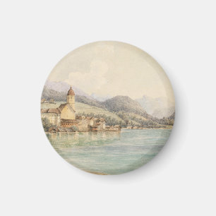 Gezicht op St. Wolfgang op de Wolfgangsee Carl Laf Magneet