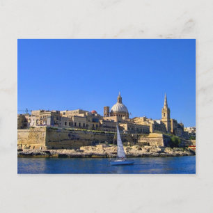 Gezicht op Valletta, Malta Briefkaart