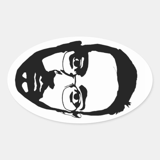 Gezicht (ovale sticker) ovale sticker (Voorkant)