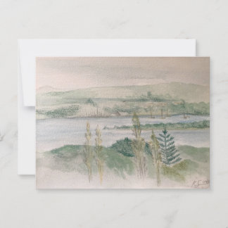 Gezicht over de rivier briefkaart