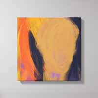 Gezicht - Paarse en Oranje Abstracte kunstschilder