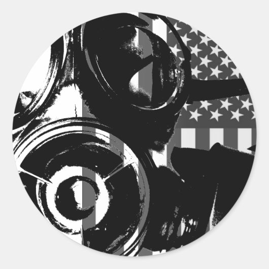 GEZICHT PALM Retro Gasmasker Ontwerp 2 Sticker (Voorkant)