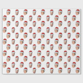Gezicht Santa Hat Gift Wrap, Aangepaste Gezicht 2 Cadeaupapier (Vlak)