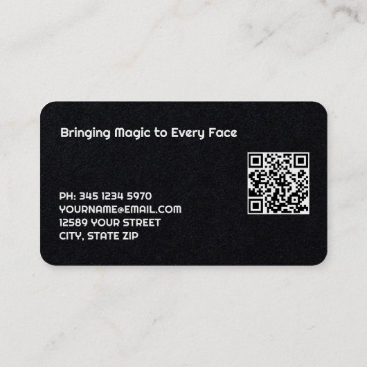 Gezicht schilderen Aangepaste QR Premium Visitekaartje (Achterkant)