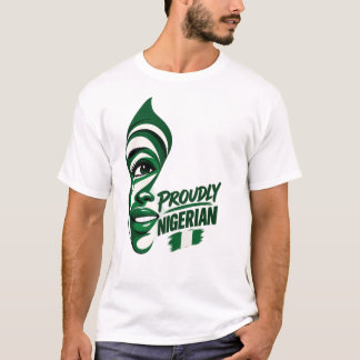 Gezicht spreekt trots Nigeriaans T-shirt