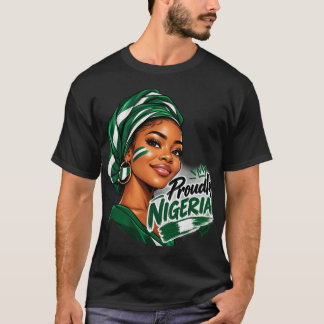 Gezicht spreekt trots Nigeriaans T-shirt