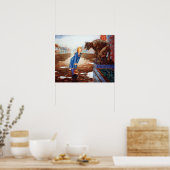 Gezicht uit poster (Keuken)