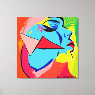 Gezicht uitgerekt canvas Print