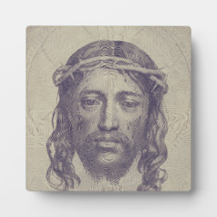 Gezicht van Christus op de sluier van de heilige V Fotoplaat
