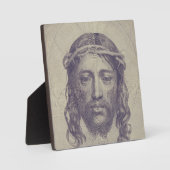 Gezicht van Christus op St. Veronica's Veil Heilig Fotoplaat (Voorkant)