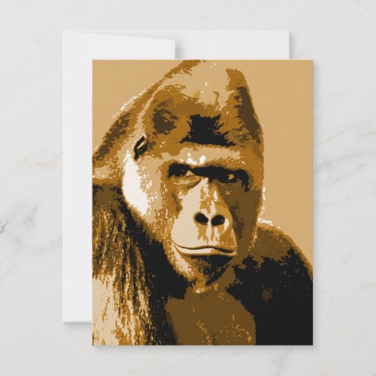 Gezicht van Gorilla Aangepaste Uitnodigingen - Fun (Voorkant)