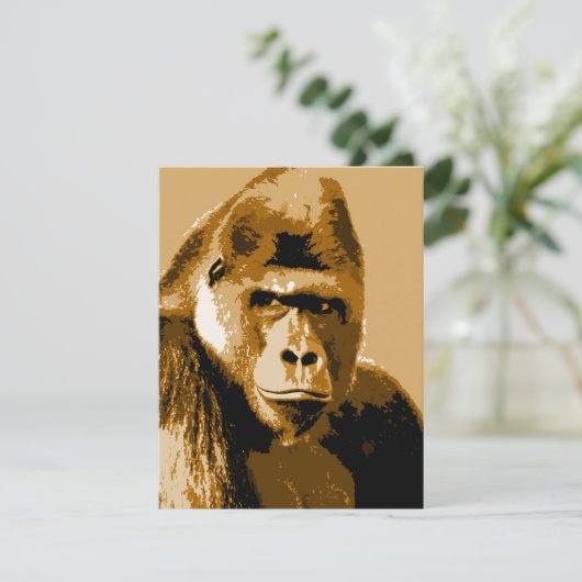 Gezicht van Gorilla Aangepaste Uitnodigingen - Fun (Staand voorkant)