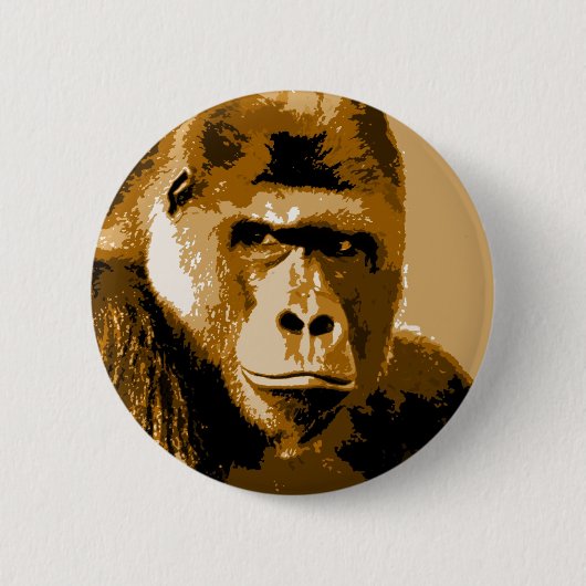 Gezicht van Gorilla Ronde Button 5,7 Cm (Voorkant)