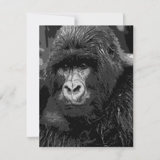 Gezicht van Gorilla Uitnodigingen - Funny Animal I (Voorkant)