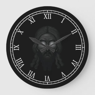 Gezicht van Jezus Christus met schitterend orthodo Grote Klok