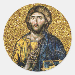 Gezicht van Jezus Christus Orthodox Haga Sophia Ic Ronde Sticker