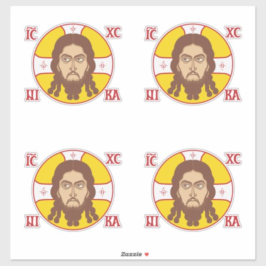 Gezicht van Jezus Christus orthodox icoon Sticker (Vel)