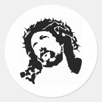 Gezicht van Jezus Ronde Sticker