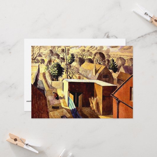 Gezicht vanaf Brick House, Great Bardfield, Kaart (Voorkant / Achterkant in situ)