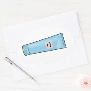Gezicht Wassen Baby Blue Tube Ovale Sticker