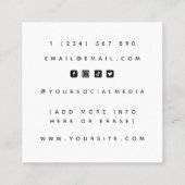 Gezicht Yoga Instructeur Meisje Line Silhouette Vierkante Visitekaartje (Achterkant)