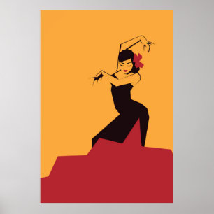 Gezichtelijk С gehiseled Flamenco Poster