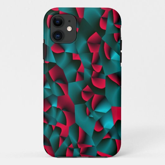 Gezichtelijk Rood en Cyaan Case-Mate iPhone Case (Achterkant)
