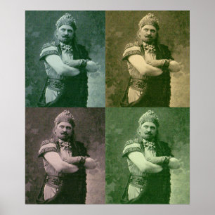 gezichten van 1909 gekke Franse operazangeres Poster