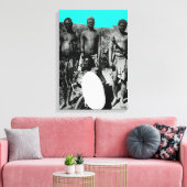 gezichten van de Afrikaanse Waterverf Zwart-wit Canvas Afdruk (Insitu (Woonkamer))