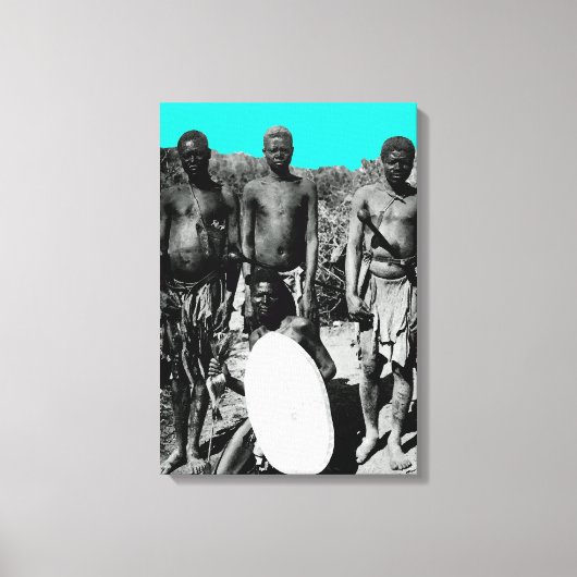 gezichten van de Afrikaanse Waterverf Zwart-wit Canvas Afdruk (Voorkant)